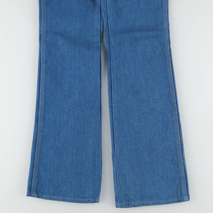 1970'S Wrangler NO-FAULT DENIMS Bootcut Denim Pants, Made in USA, Women's Size M (W26 equivalent), Vintage unclear blue type Vintage Second Hand