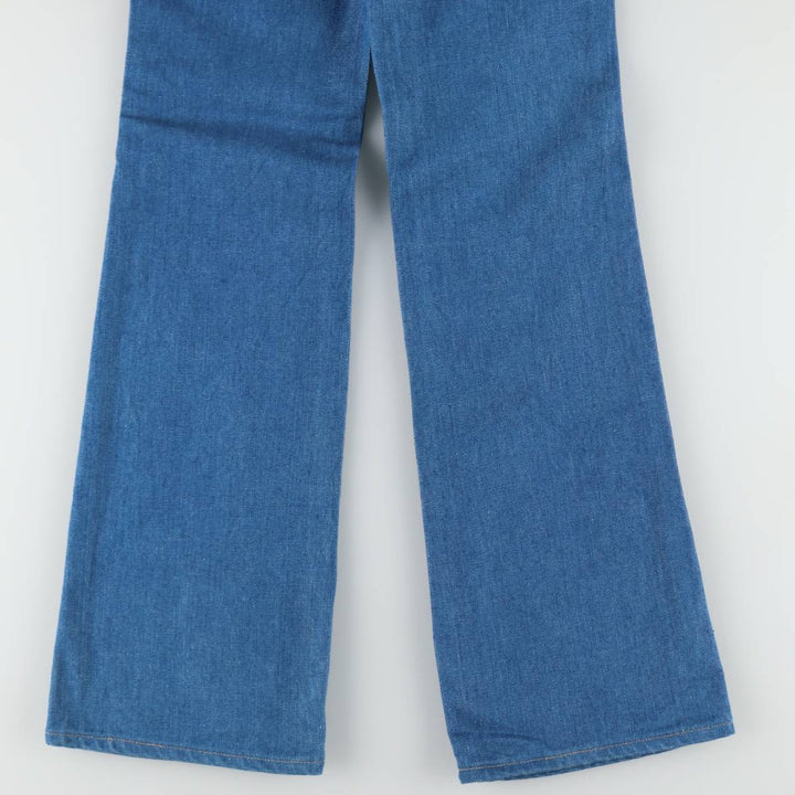 1970'S Wrangler NO-FAULT DENIMS Bootcut Denim Pants, Made in USA, Women's Size M (W26 equivalent), Vintage unclear blue type Vintage Second Hand