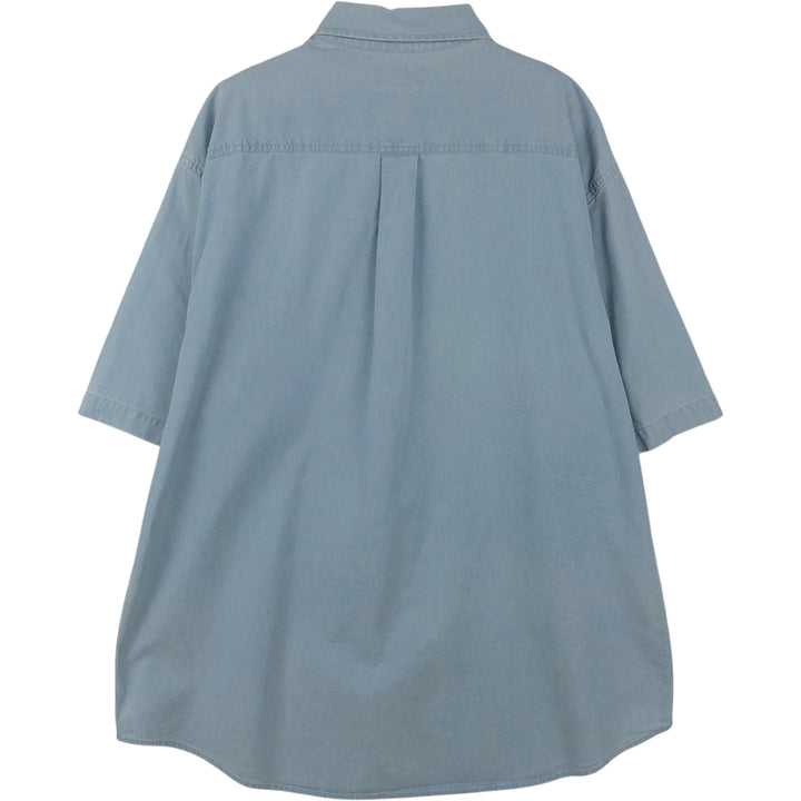 Carhartt button-down short-sleeve work shirt, men's size L cotton Blue type light blue Vintage Second Hand