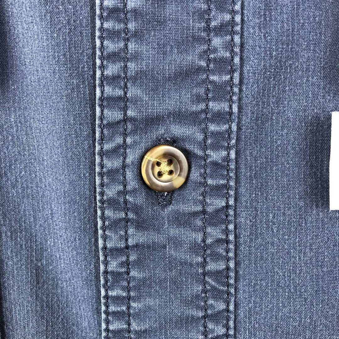 Carhartt Relaxed Fit Button-down Short Sleeve Work Shirt, Men's Size L cotton navy blue type Vintage Second Hand