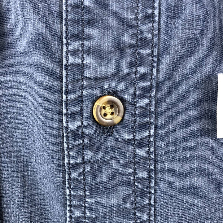 Carhartt Relaxed Fit Button-down Short Sleeve Work Shirt, Men's Size L cotton navy blue type Vintage Second Hand