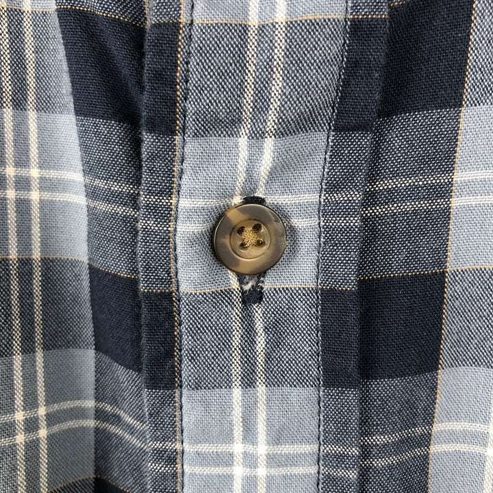 Carhartt RELAXED FIT Check Pattern Button-down Short Sleeve Work Shirt, Men's XL cotton navy blue type Vintage Second Hand