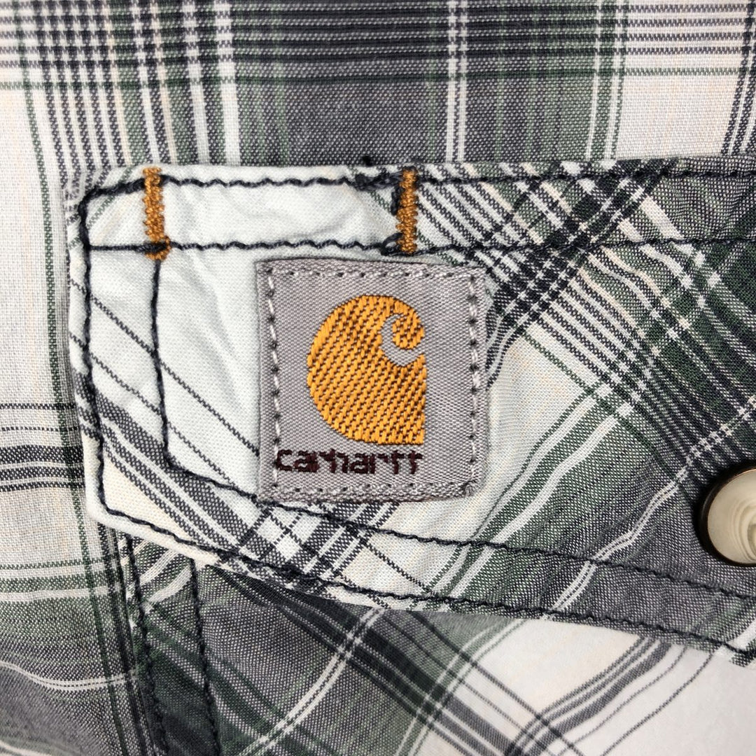 Carhartt RELAXED FIT Check Pattern Short Sleeve Work Shirt Men's XL cotton gray type Vintage Second Hand