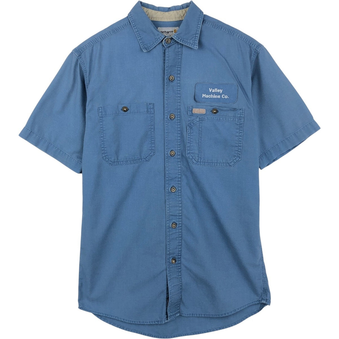Carhartt Short-Sleeve Work Shirt, Men's Size S (approx.) cotton Blue type light blue Vintage Second Hand