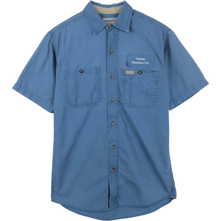 Carhartt Short-Sleeve Work Shirt, Men's Size S (approx.) cotton Blue type light blue Vintage Second Hand