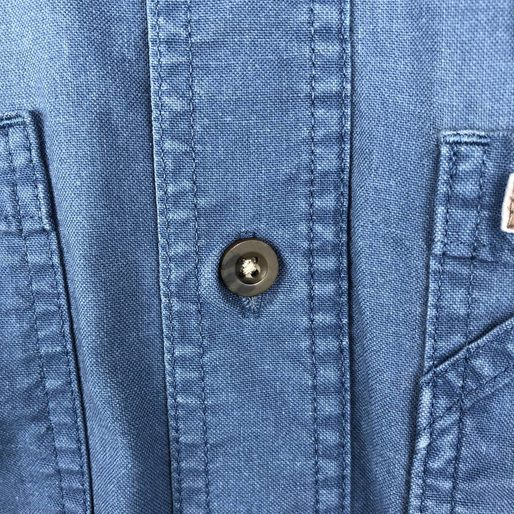 Carhartt Short-Sleeve Work Shirt, Men's Size S (approx.) cotton Blue type light blue Vintage Second Hand