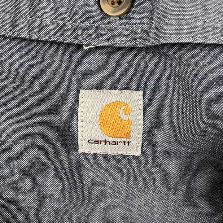 Carhartt Loose Fit Button-Down Short Sleeve Work Shirt, Men's Size L cotton Blue type light blue Vintage Second Hand