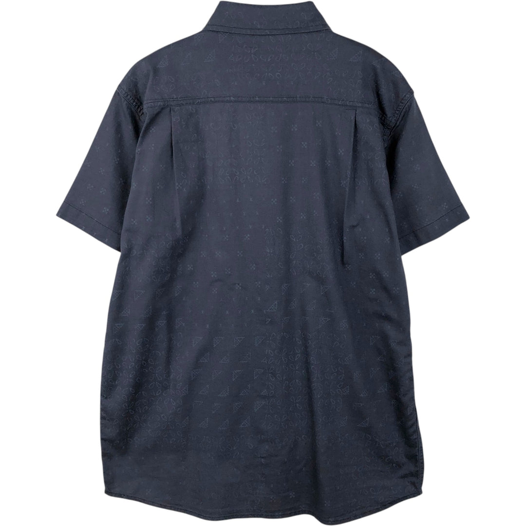 Carhartt Relaxed Fit Rugged Flex All-Over Print Short-Sleeve Work Shirt, Men's Size M (approx.) cotton navy blue type Vintage Second Hand