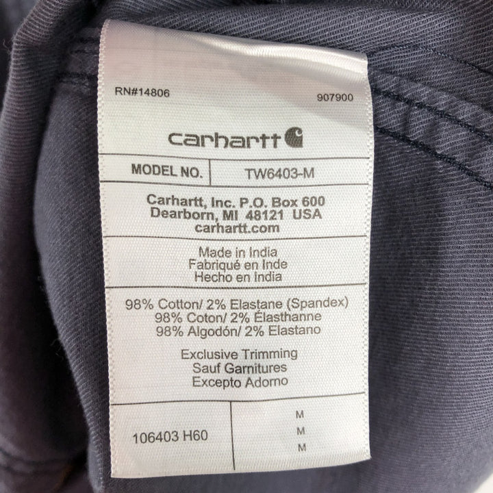 Carhartt Relaxed Fit Rugged Flex All-Over Print Short-Sleeve Work Shirt, Men's Size M (approx.) cotton navy blue type Vintage Second Hand