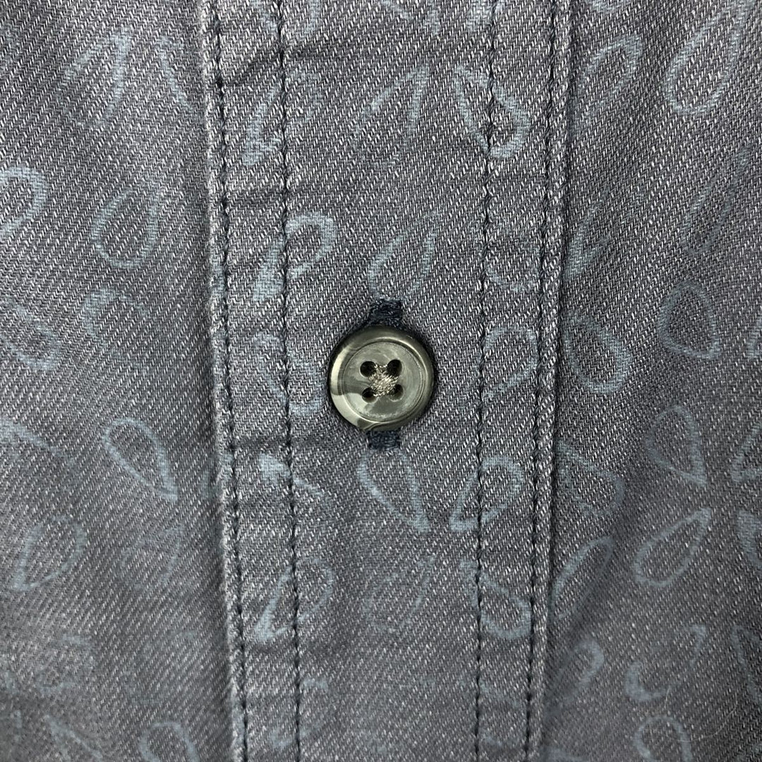 Carhartt Relaxed Fit Rugged Flex All-Over Print Short-Sleeve Work Shirt, Men's Size M (approx.) cotton navy blue type Vintage Second Hand
