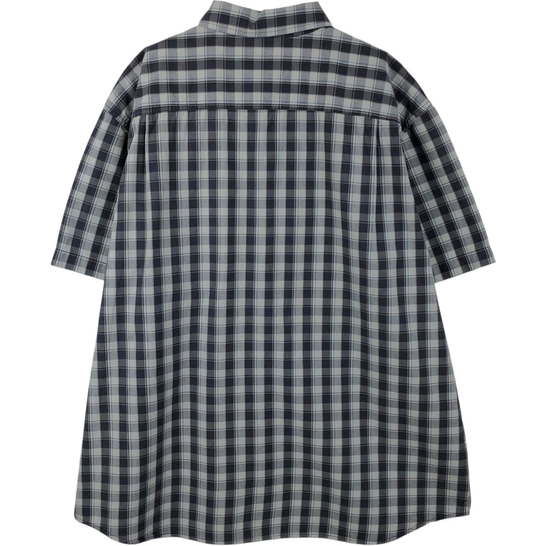 Carhartt RELAXED FIT Check Pattern Button-down Short Sleeve Work Shirt, Men's XXL cotton Charcoal Vintage Second Hand