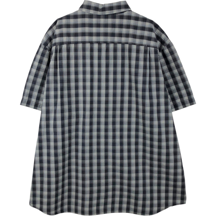 Carhartt RELAXED FIT Check Pattern Button-down Short Sleeve Work Shirt, Men's XXL cotton Charcoal Vintage Second Hand