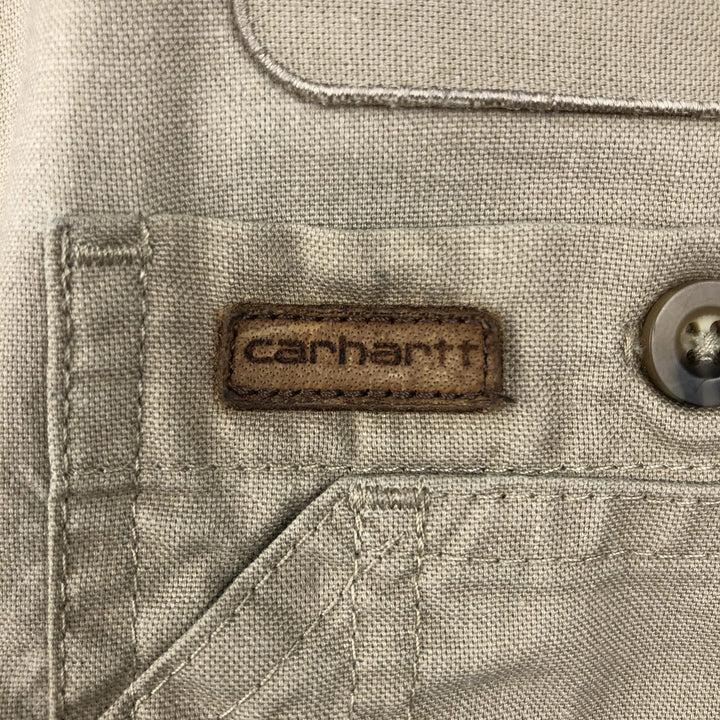 Carhartt McClelland Air Conditioning Advertising Short-Sleeve Work Shirt, Men's Size XL (approx.) cotton Beige type Vintage Second Hand