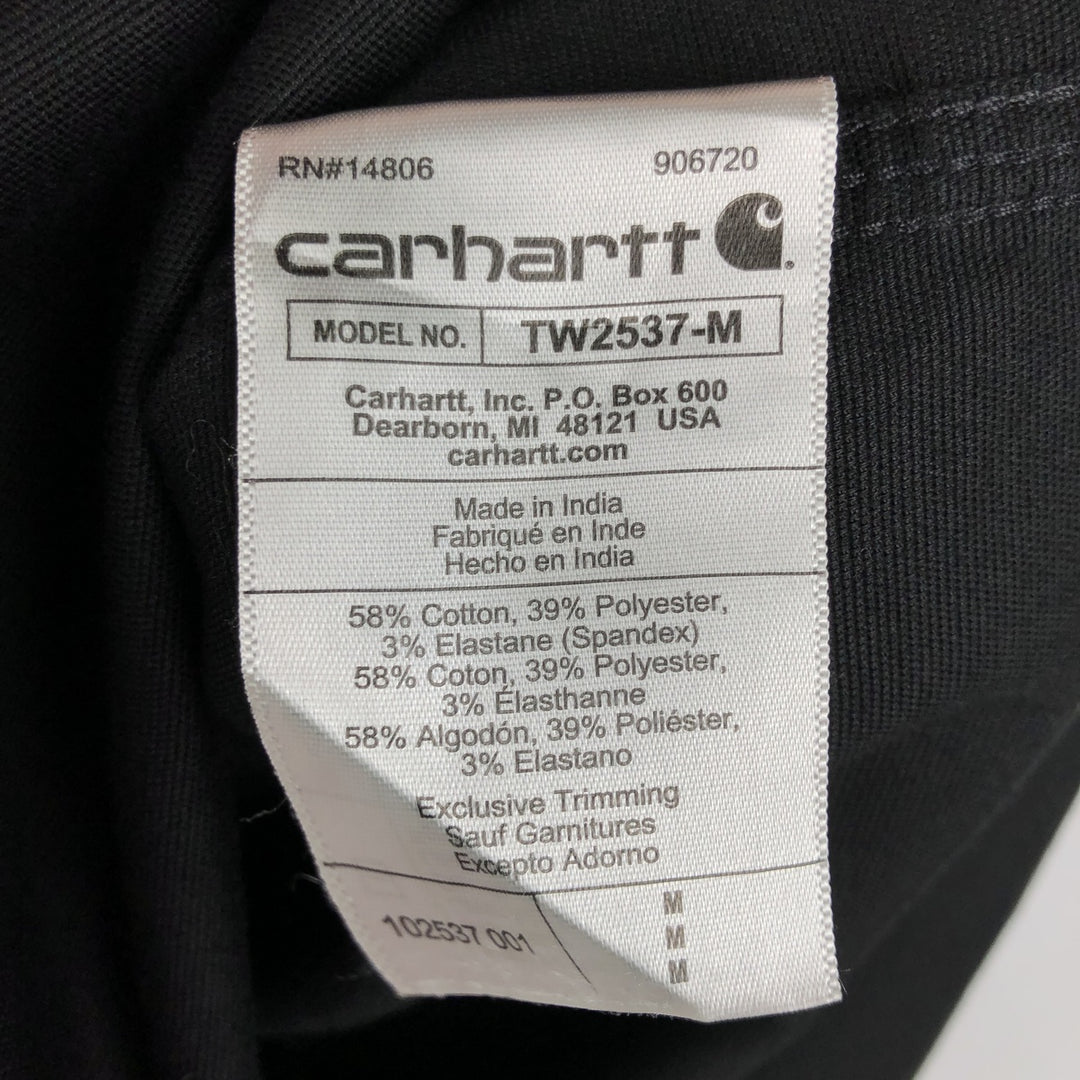 Carhartt Relaxed Fit Rugged Flex Button-Down Short-Sleeve Work Shirt (Men's Size M) cotton black type Vintage Second Hand
