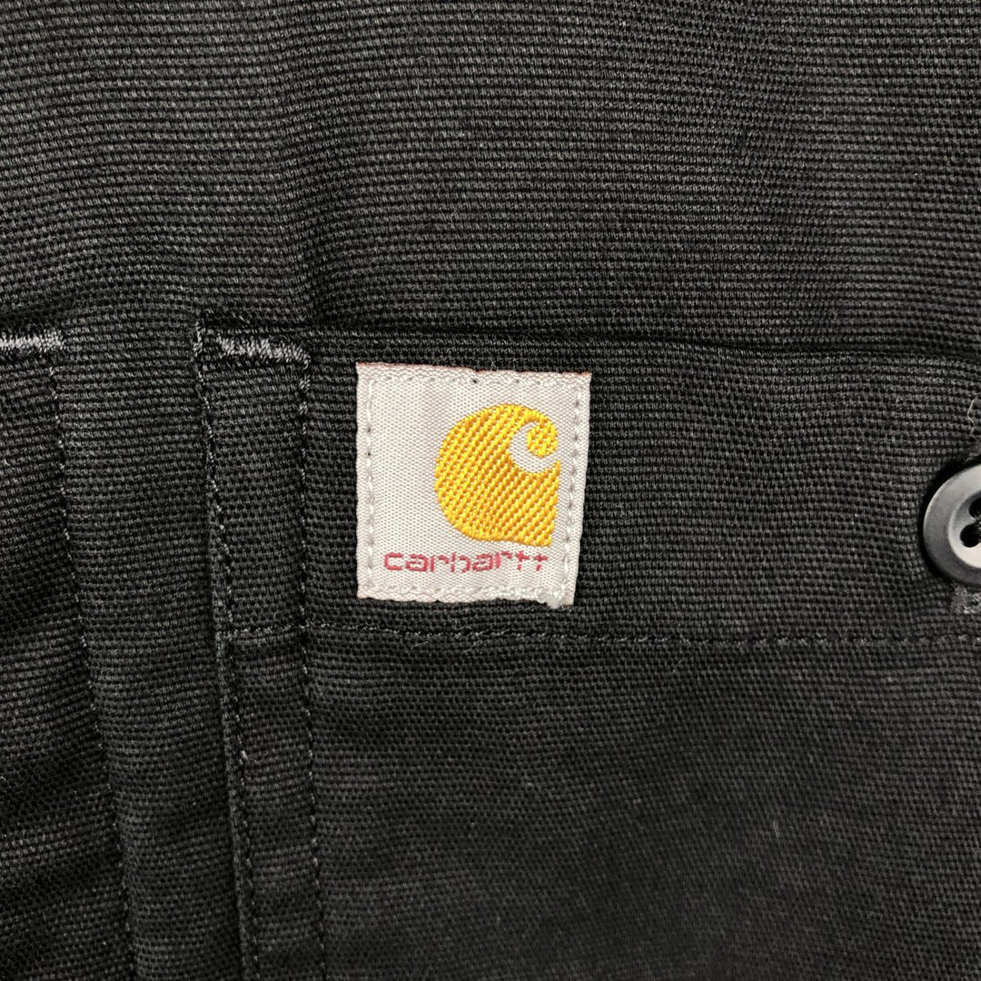 Carhartt Relaxed Fit Rugged Flex Button-Down Short-Sleeve Work Shirt (Men's Size M) cotton black type Vintage Second Hand