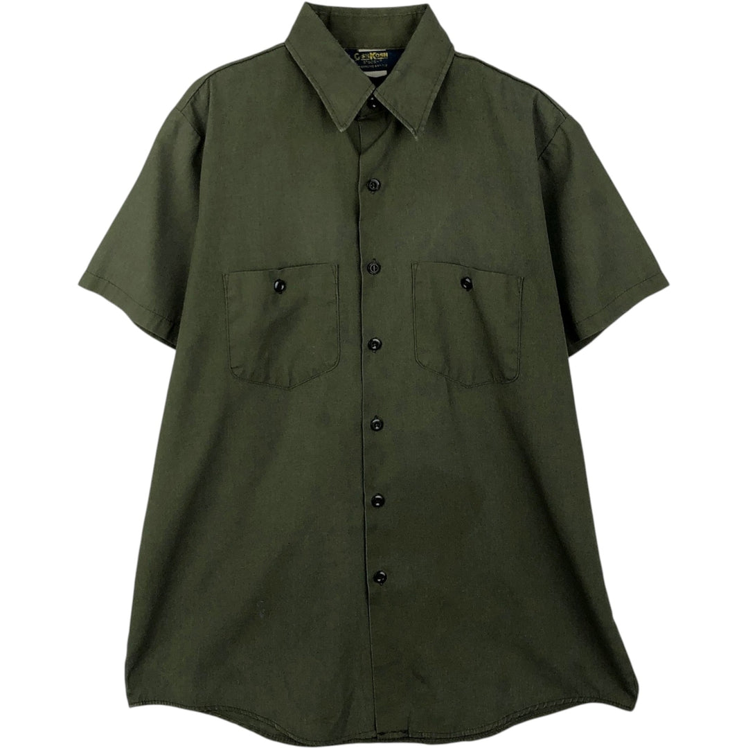 80'S Osh Kosh Short-Sleeve Work Shirt, Men's Size M (approx.), Vintage unclear Khaki type Vintage Second Hand