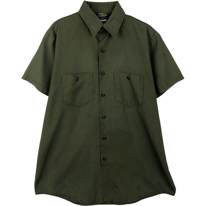 80'S Osh Kosh Short-Sleeve Work Shirt, Men's Size M (approx.), Vintage unclear Khaki type Vintage Second Hand