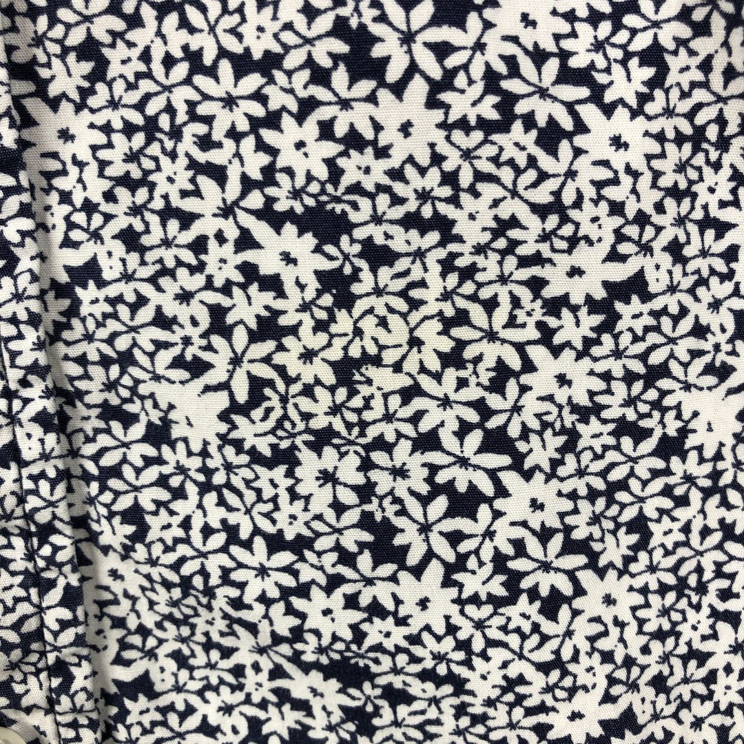 Carhartt RUGGED OUTDOOR WEAR Floral Print Button-Down Short-Sleeve Work Shirt (Men's Size L) cotton navy blue type Vintage Second Hand
