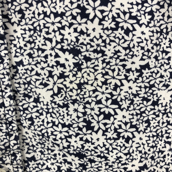 Carhartt RUGGED OUTDOOR WEAR Floral Print Button-Down Short-Sleeve Work Shirt (Men's Size L) cotton navy blue type Vintage Second Hand