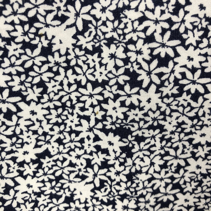 Carhartt RUGGED OUTDOOR WEAR Floral Print Button-Down Short-Sleeve Work Shirt (Men's Size L) cotton navy blue type Vintage Second Hand