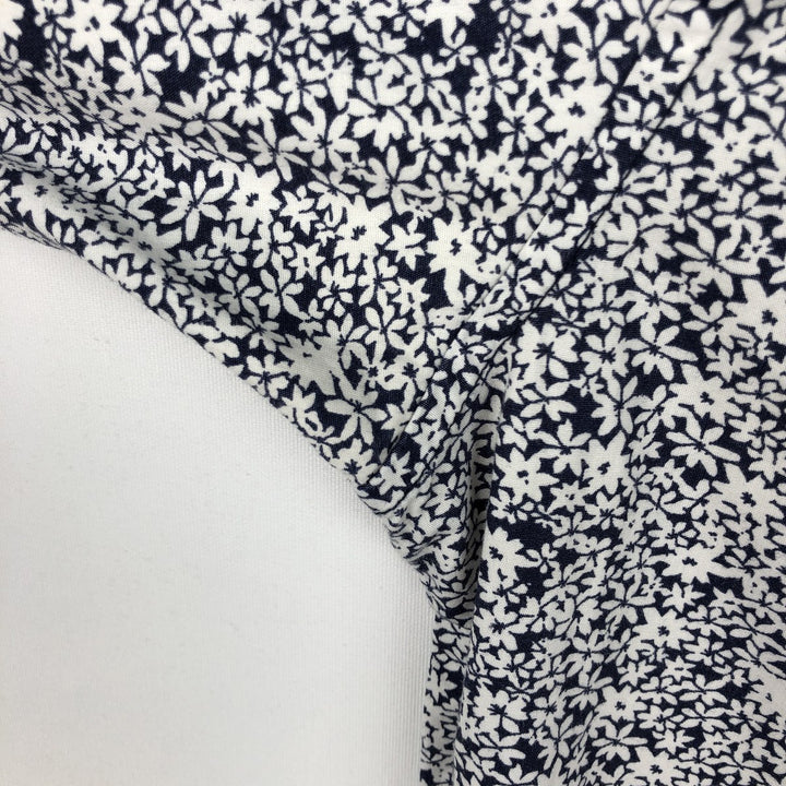 Carhartt RUGGED OUTDOOR WEAR Floral Print Button-Down Short-Sleeve Work Shirt (Men's Size L) cotton navy blue type Vintage Second Hand