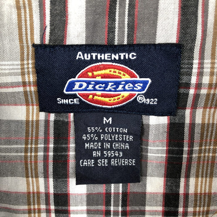Dickies Check Pattern Short-Sleeve Western Shirt, Men's Size M (approx.) cotton gray type Vintage Second Hand
