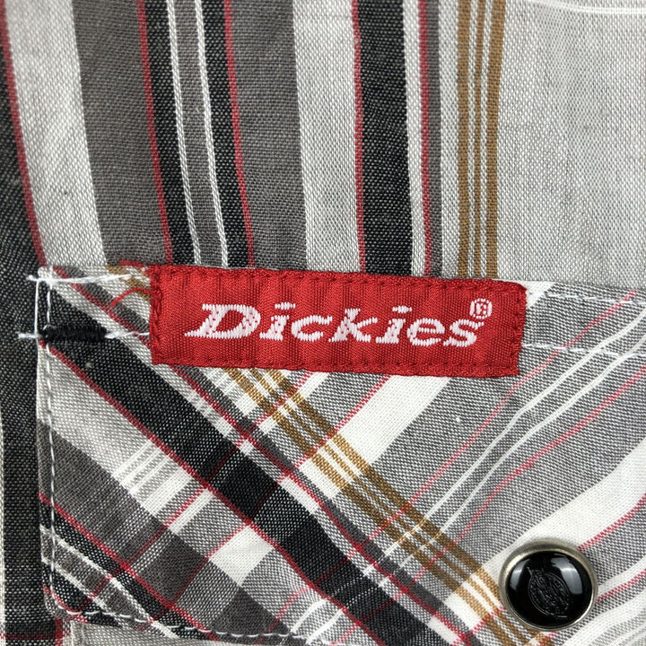 Dickies Check Pattern Short-Sleeve Western Shirt, Men's Size M (approx.) cotton gray type Vintage Second Hand