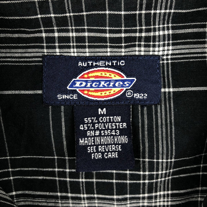 Dickies Check Pattern Short-Sleeve Western Shirt, Men's Size M (approx.) cotton black type Vintage Second Hand