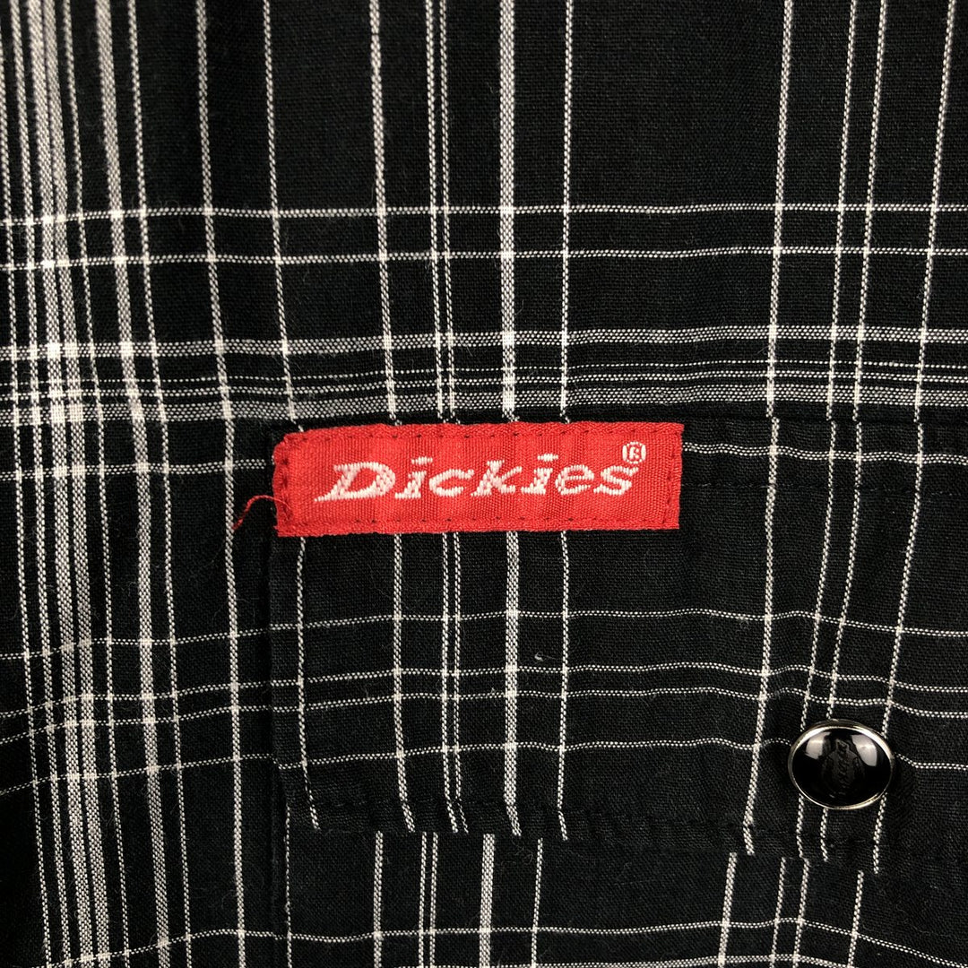 Dickies Check Pattern Short-Sleeve Western Shirt, Men's Size M (approx.) cotton black type Vintage Second Hand