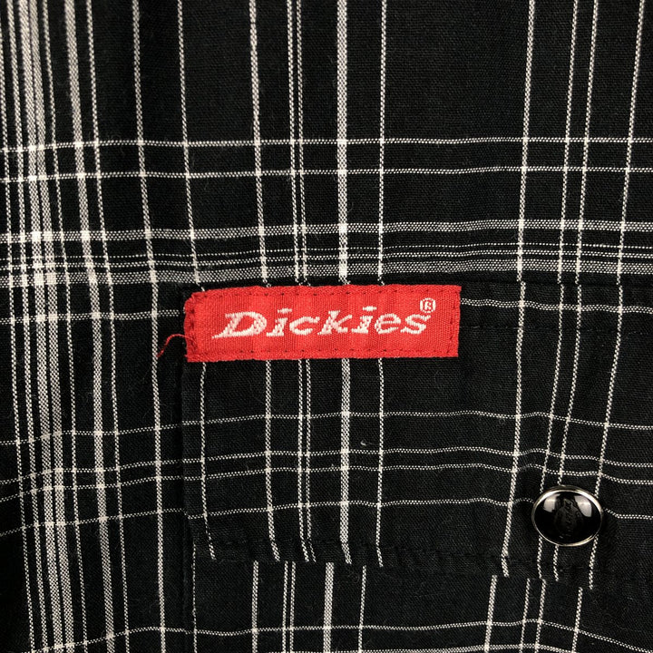 Dickies Check Pattern Short-Sleeve Western Shirt, Men's Size M (approx.) cotton black type Vintage Second Hand