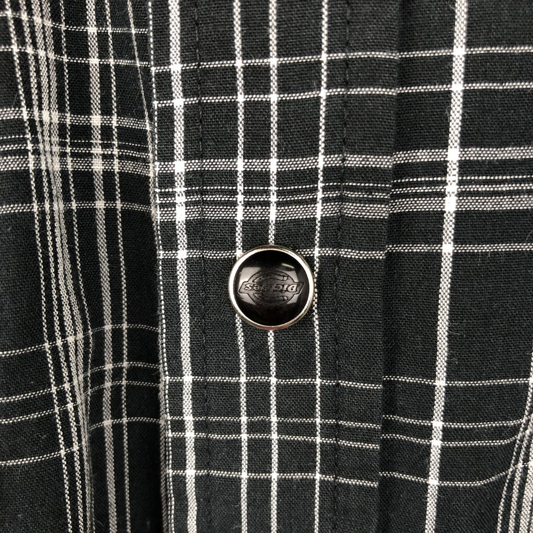 Dickies Check Pattern Short-Sleeve Western Shirt, Men's Size M (approx.) cotton black type Vintage Second Hand