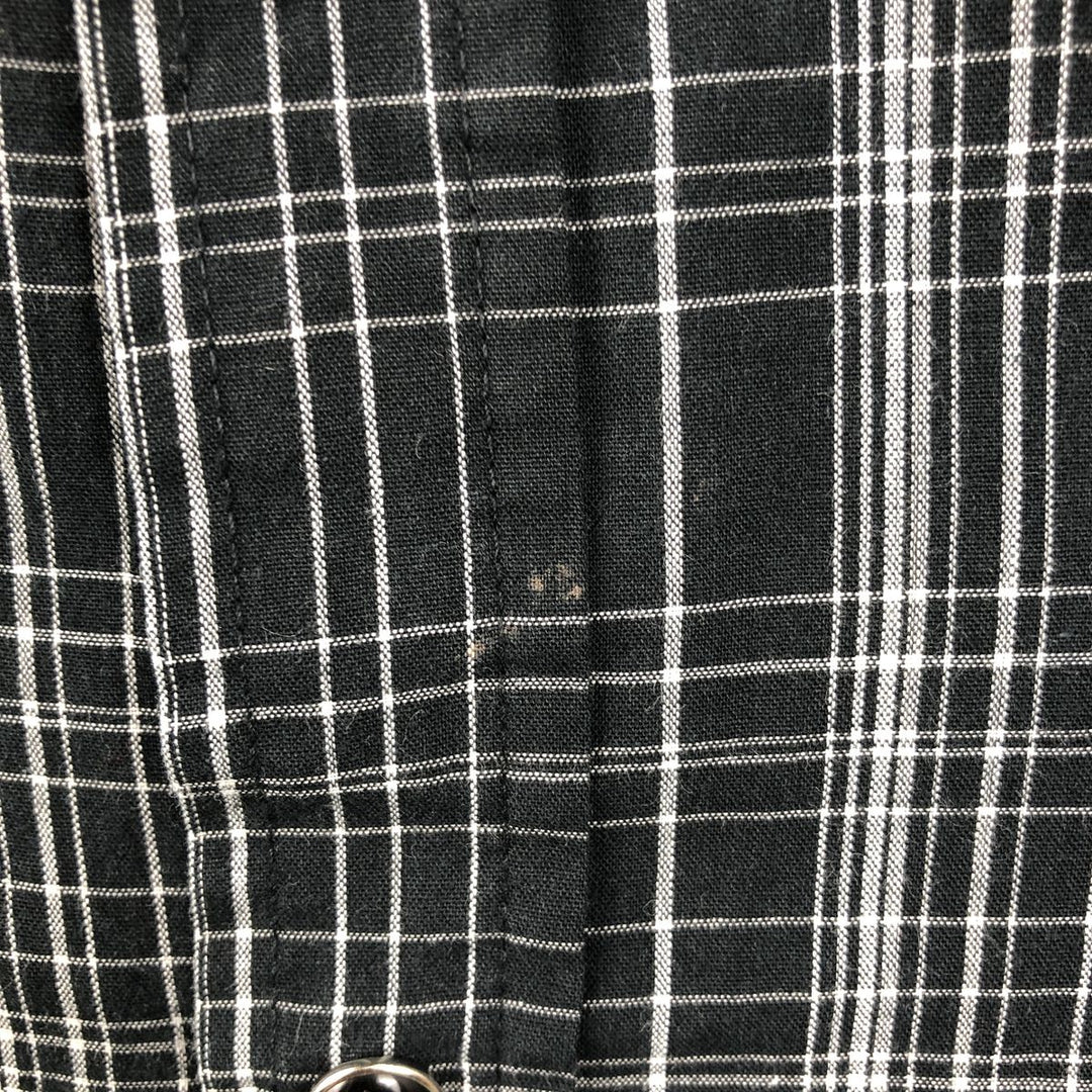 Dickies Check Pattern Short-Sleeve Western Shirt, Men's Size M (approx.) cotton black type Vintage Second Hand
