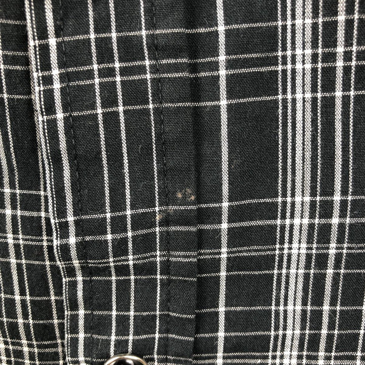 Dickies Check Pattern Short-Sleeve Western Shirt, Men's Size M (approx.) cotton black type Vintage Second Hand