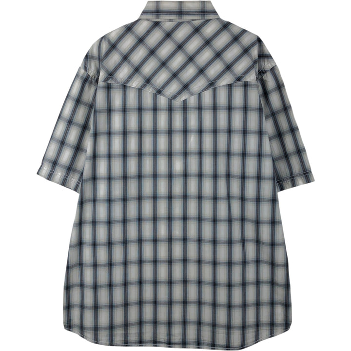 Dickies Check Pattern Short-Sleeve Western Shirt, Men's Size XL (approx.) unclear gray type Vintage Second Hand