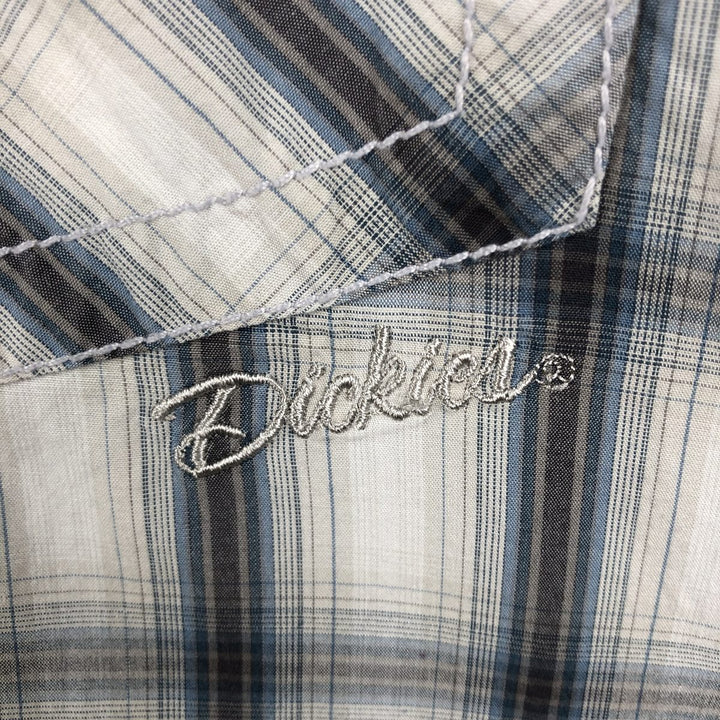 Dickies Check Pattern Short-Sleeve Western Shirt, Men's Size XL (approx.) unclear gray type Vintage Second Hand