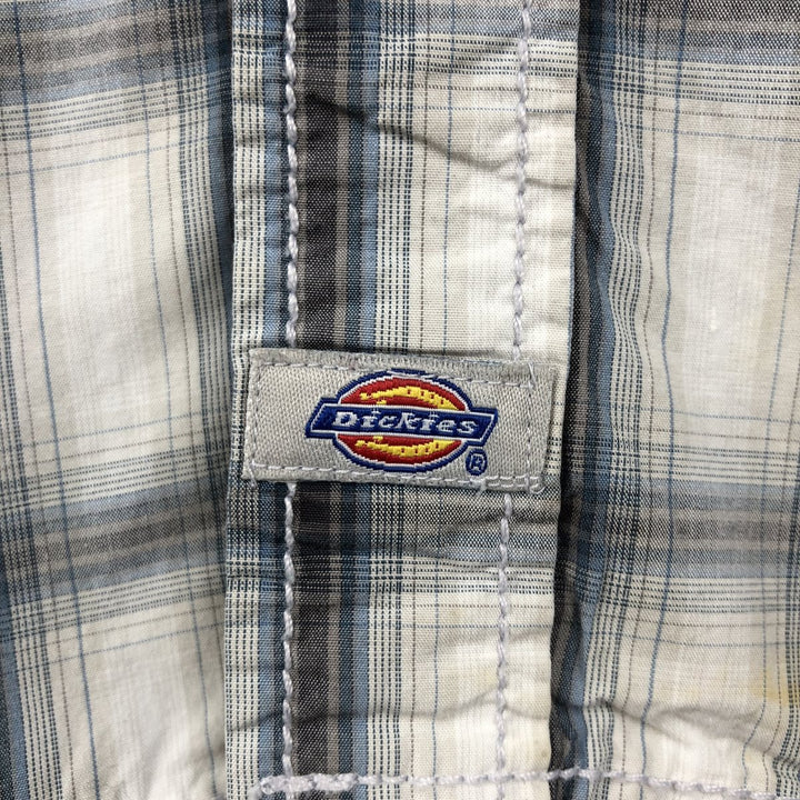 Dickies Check Pattern Short-Sleeve Western Shirt, Men's Size XL (approx.) unclear gray type Vintage Second Hand