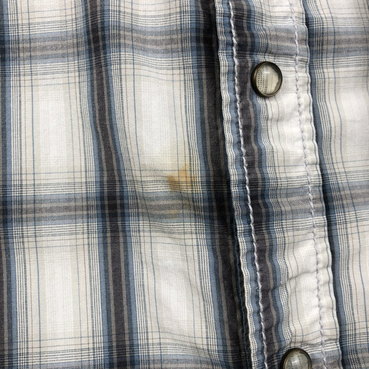 Dickies Check Pattern Short-Sleeve Western Shirt, Men's Size XL (approx.) unclear gray type Vintage Second Hand