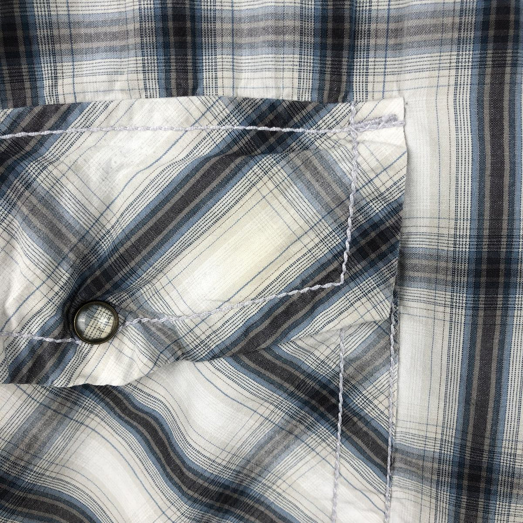 Dickies Check Pattern Short-Sleeve Western Shirt, Men's Size XL (approx.) unclear gray type Vintage Second Hand