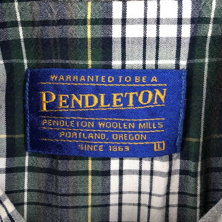 2000'S Pendleton Tartan Check Short-Sleeve Western Shirt, Men's Size L (approx.) cotton white type Vintage Second Hand