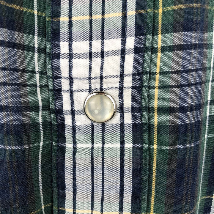 2000'S Pendleton Tartan Check Short-Sleeve Western Shirt, Men's Size L (approx.) cotton white type Vintage Second Hand