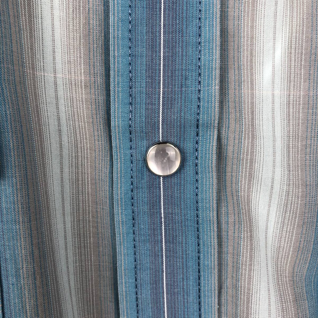 Pendleton Frontier Stripe Pattern Short-Sleeve Western Shirt, Men's Size XL (approx.) unclear Blue type light blue Vintage Second Hand