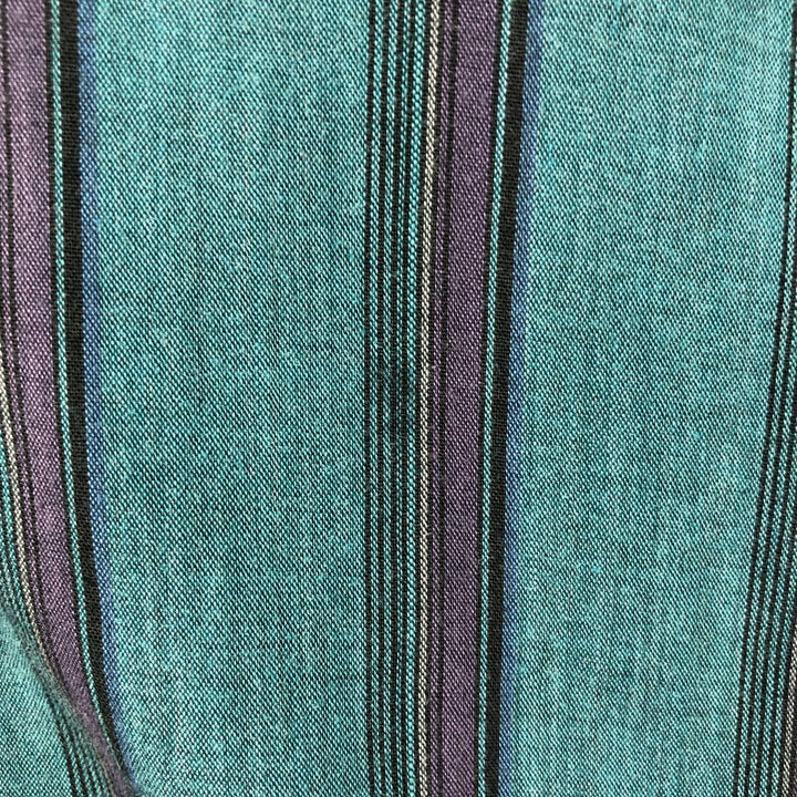 Wrangler Stripe Pattern Short-Sleeve Western Shirt, Men's Size L (approx.) polyester Blue type light blue Vintage Second Hand