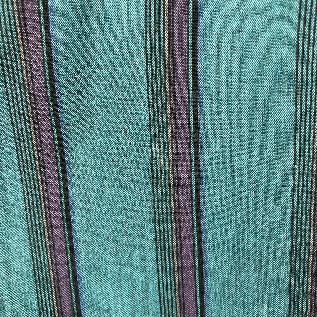 Wrangler Stripe Pattern Short-Sleeve Western Shirt, Men's Size L (approx.) polyester Blue type light blue Vintage Second Hand