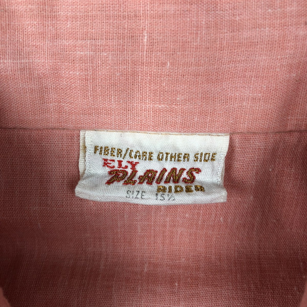 70s-80'S ELY PLAINS Short-Sleeve Western Shirt, Men's Size M (Equivalent), Vintage polyester coral Vintage Second Hand