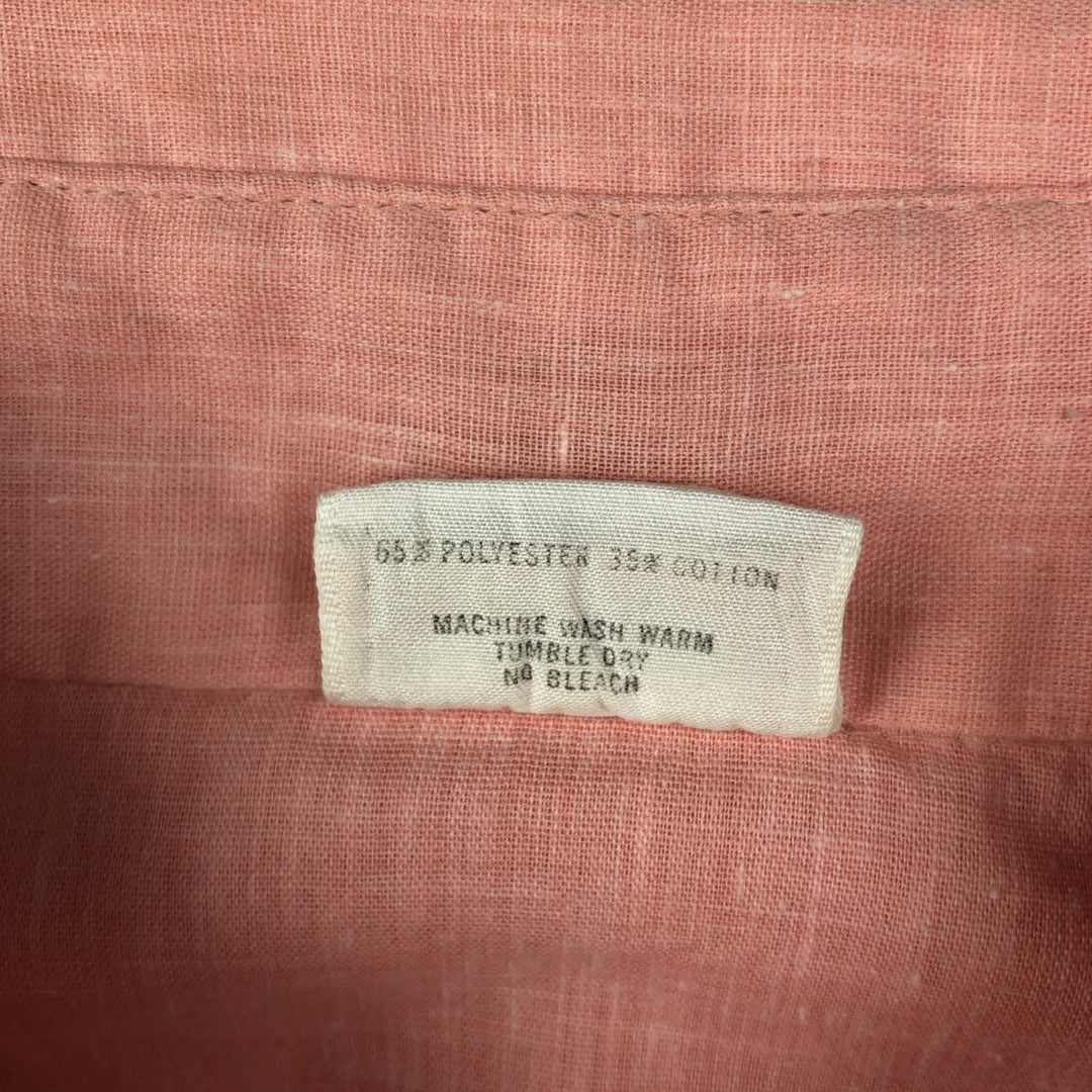 70s-80'S ELY PLAINS Short-Sleeve Western Shirt, Men's Size M (Equivalent), Vintage polyester coral Vintage Second Hand