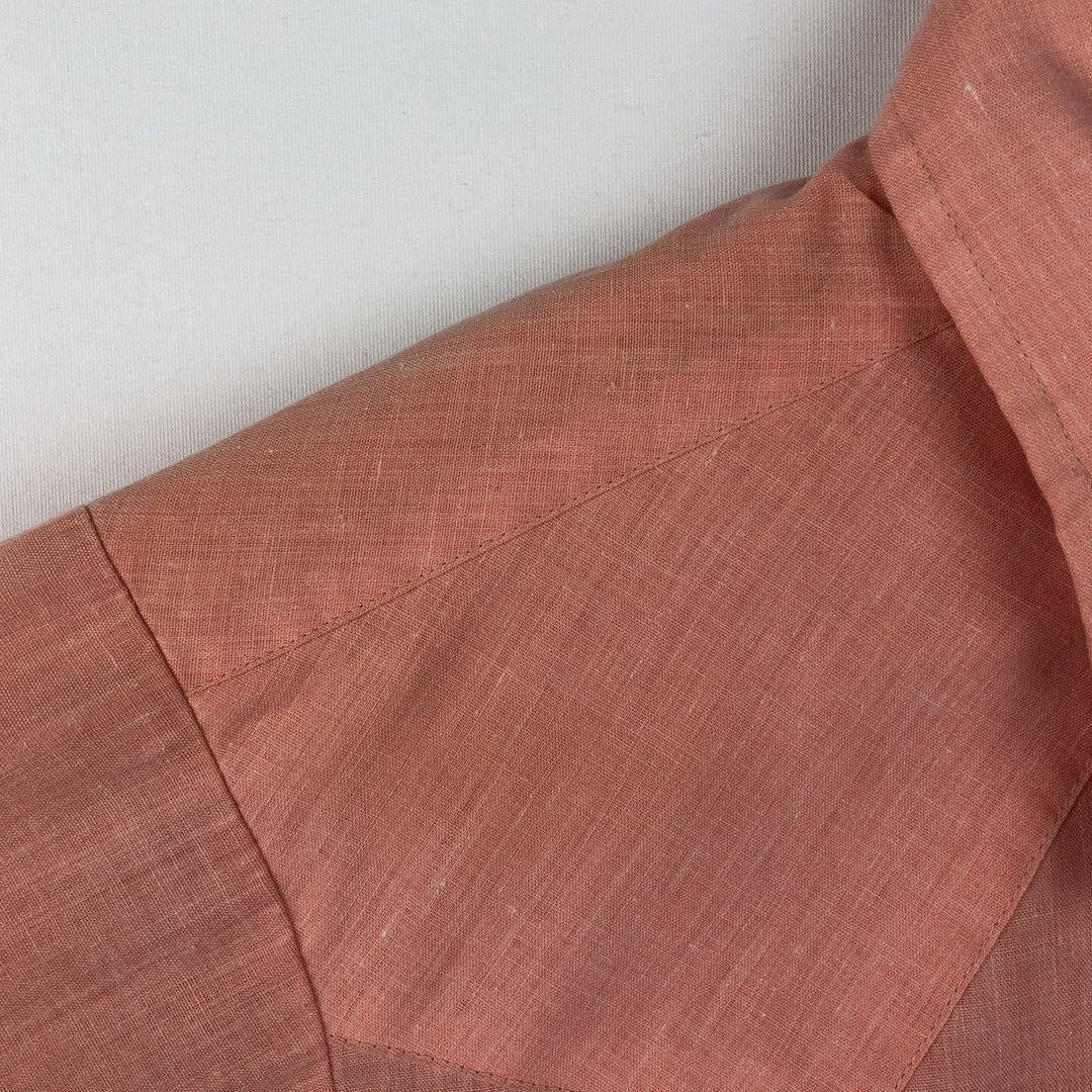 70s-80'S ELY PLAINS Short-Sleeve Western Shirt, Men's Size M (Equivalent), Vintage polyester coral Vintage Second Hand