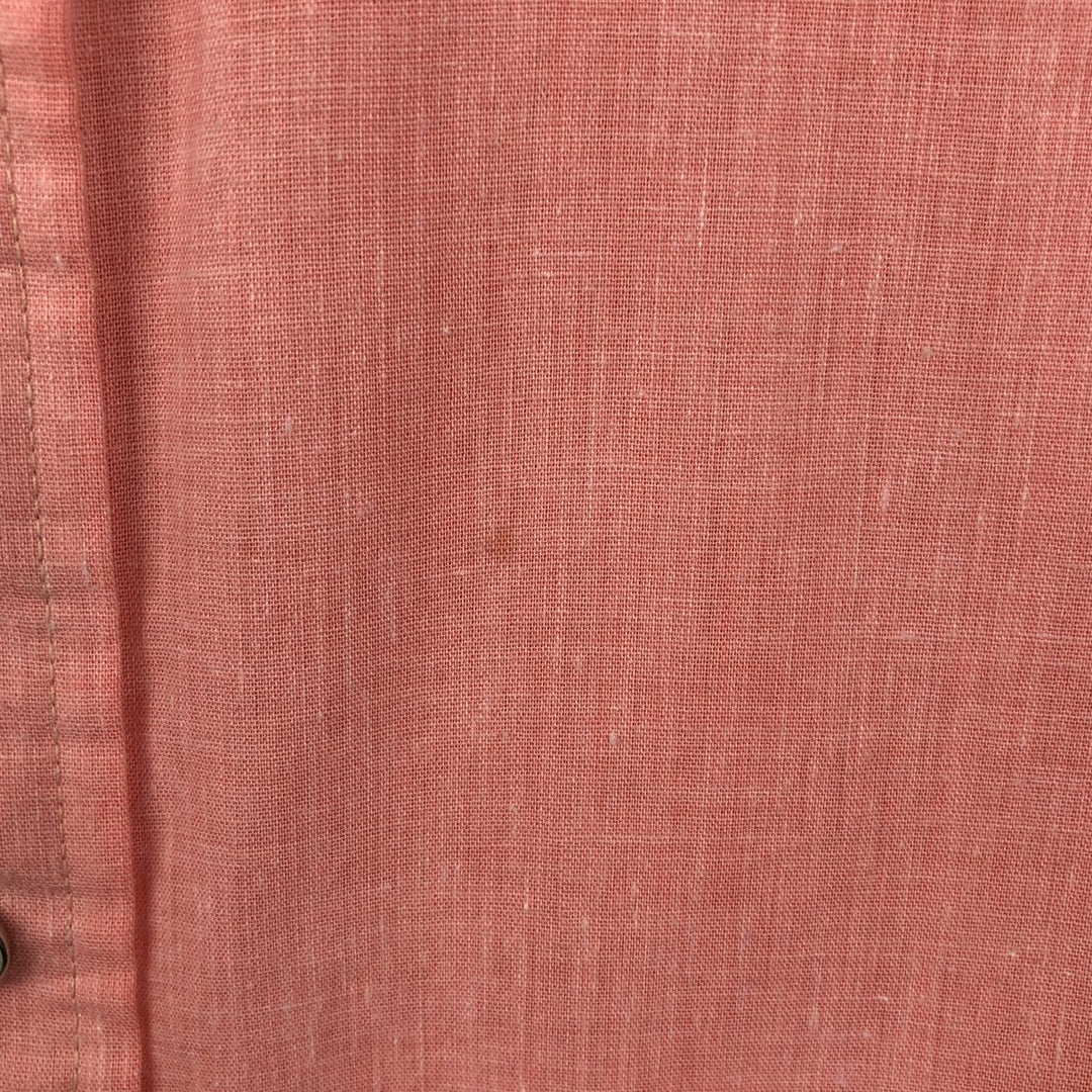 70s-80'S ELY PLAINS Short-Sleeve Western Shirt, Men's Size M (Equivalent), Vintage polyester coral Vintage Second Hand