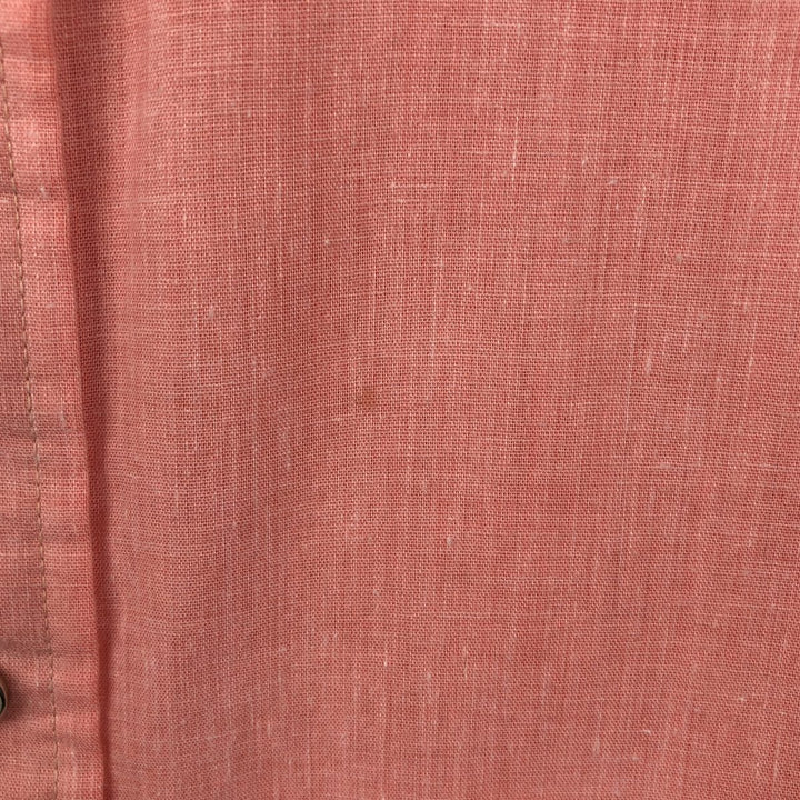 70s-80'S ELY PLAINS Short-Sleeve Western Shirt, Men's Size M (Equivalent), Vintage polyester coral Vintage Second Hand