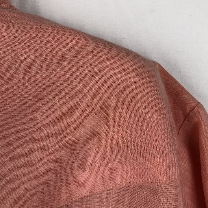 70s-80'S ELY PLAINS Short-Sleeve Western Shirt, Men's Size M (Equivalent), Vintage polyester coral Vintage Second Hand