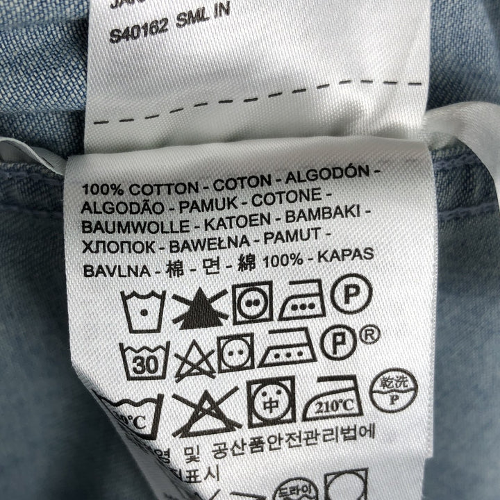 Levi's Short-Sleeve Denim Western Shirt, Men's Size XL (approx.) cotton Blue type light blue Vintage Second Hand